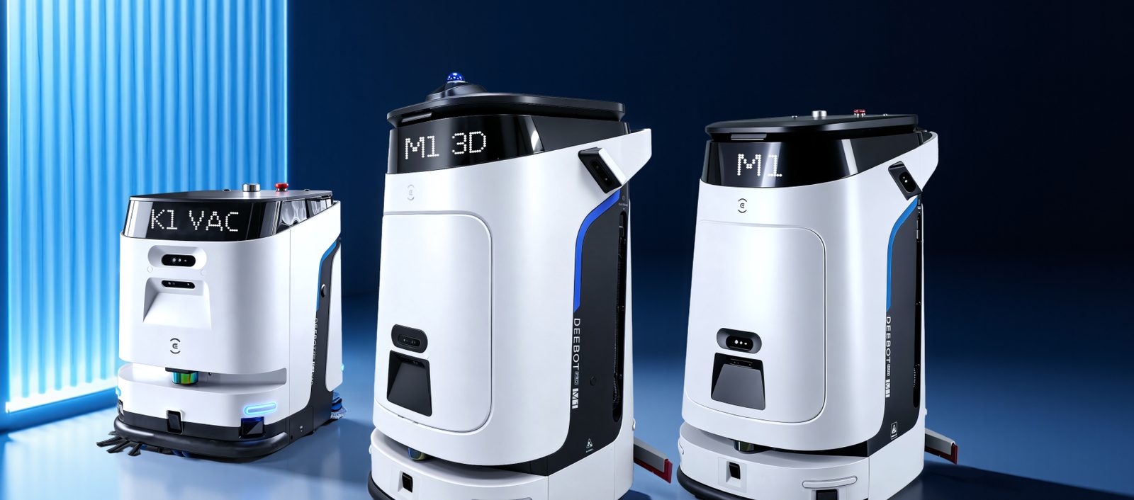 La gamma DEEBOT PRO Ecovacs Commercial: robot K1 VAC, M1 3D e M1